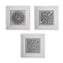 Load image into Gallery viewer, ( Set of 3 ) White Mirror Glam Floral Wall Decor, 16&quot; x 16&quot; - 97003 6127RR
