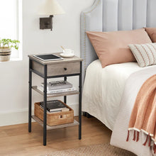 Load image into Gallery viewer, 27.6&#39;&#39; Tall 1 - Drawer Steel Nightstand in Gray/Black
