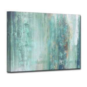 Turquoise/Blue/Brown/Gray/White 'Abstract Spa' - Wrapped Canvas Graphic Art Print #9574