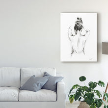 Load image into Gallery viewer, &#39;Back Study I&#39; Watercolor Painting Print on Wrapped Canvas #ND1048
