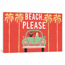 Load image into Gallery viewer, &#39;Beach Bums Series: VW Beetle I&#39; Graphic Art Print on Canvas 540CDR
