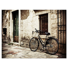 Load image into Gallery viewer, 8&quot; H x 12&quot; W x 1&quot; D Gray/Beige &#39;Bicycle with Shopping Bag&#39; Photograph GL499
