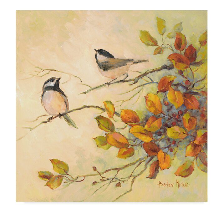 'Birds of Autumn' Acrylic Painting Print on Wrapped Canvas 53AH