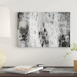 Gray/Black Black And White Abstract IV' Print on Canvas (18" H x 26" W x 0.75" D) #9781