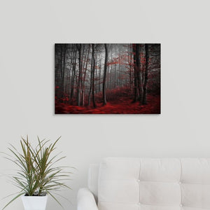 Black; Red 'Bloody River' Graphic Art Print 8029