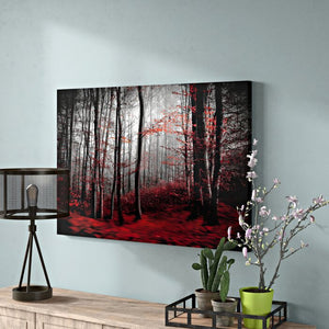Black; Red 'Bloody River' Graphic Art Print 8029