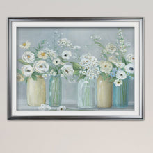 Load image into Gallery viewer, &#39;Blooming Meadow Beauties&#39; Watercolor Painting Print in Silver Frame #2388HW
