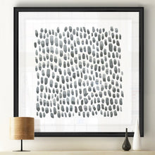 Load image into Gallery viewer, &#39;Blue Gray Tessera I&#39; - Painting Print on Canvas with Black Frame #1540HW
