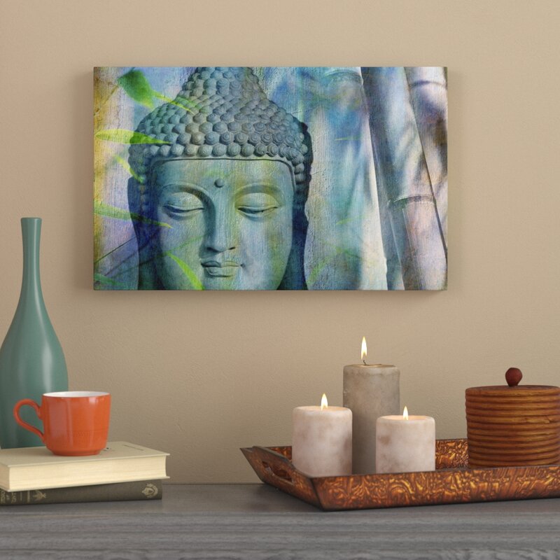 'Buddha with Bamboo' Photographic Print on Wrapped Canvas 4845RR