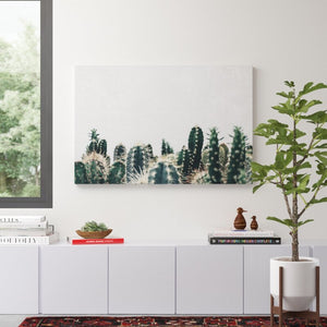 30" H x 45" W x 1.5" D Green/Gray 'Cactuses Botanical' - Unframed Photograph Print on Canvas 906AH