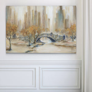 24" H x 36" W x 1.5" D Blue, white, brown, red, gray 'Central Park' - Print 1984CDR