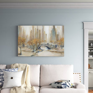 24" H x 36" W x 1.5" D Blue, white, brown, red, gray 'Central Park' - Print 1984CDR