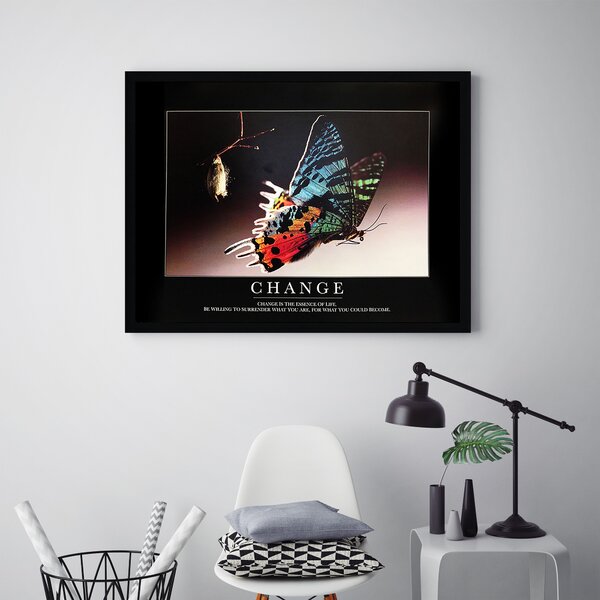 'Change Butterfly' Framed Graphic Art Print (2489RR)