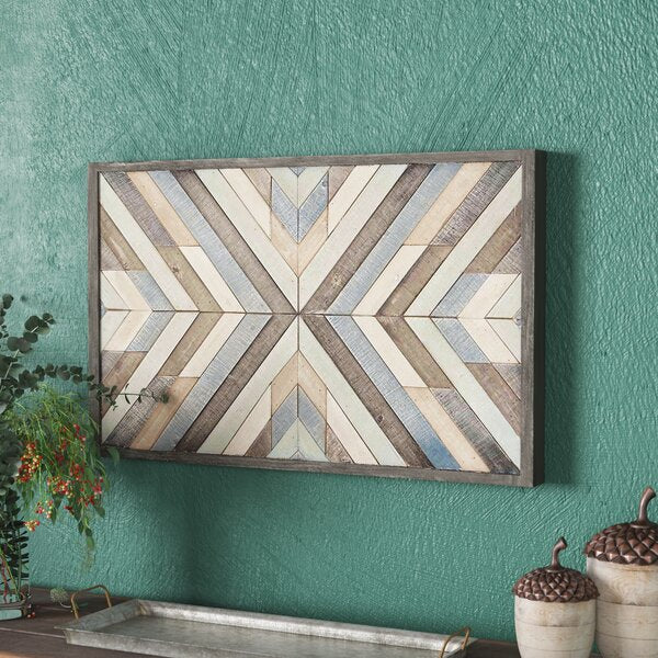 'Chevron' - Picture Frame Graphic Art Print on Wood Gray/Beige(2524RR)