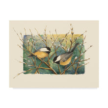 Load image into Gallery viewer, &#39;Chickadees and Pussy Willow&#39; Acrylic Painting Print on Wrapped Canvas #AD199
