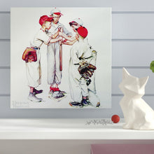 Load image into Gallery viewer, 12&quot; H x 12&quot; W x 0.75&quot; D White &#39;Choosing up (Four Sporting Boys: Baseball)&#39; - Wrapped Can 7685
