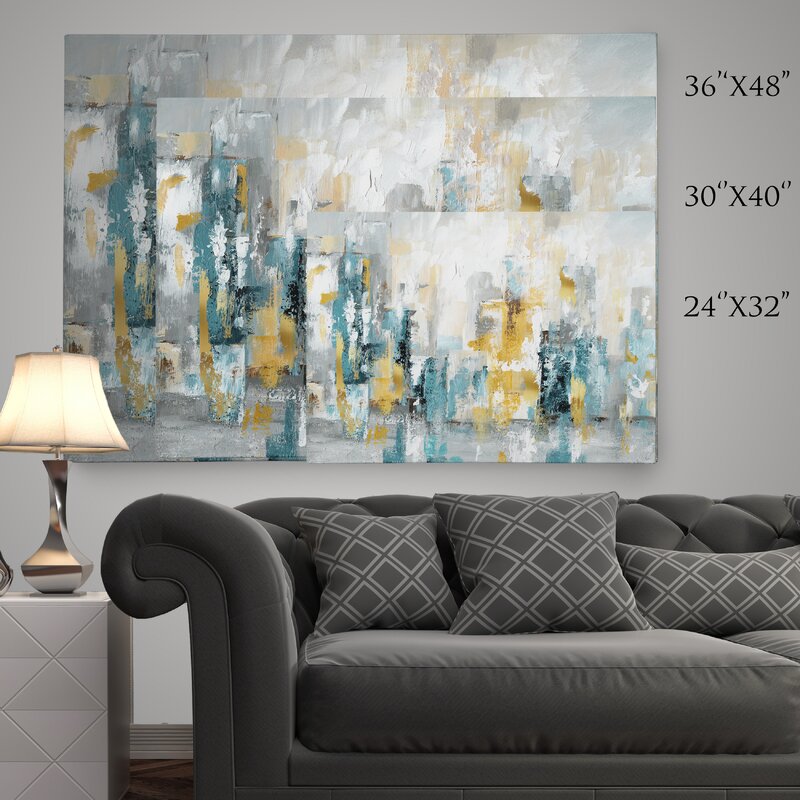 'City Views II' - Wrapped Canvas Painting Print #AD72