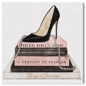 'Classic Stiletto and High Fashion Books Fashion and Glam' Floater Frame Graphic Art Print on Canvas 7578