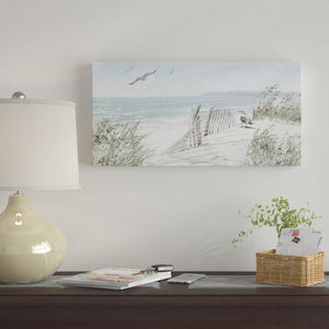 16" H x 32" W x 2" D Blue/Green/Beige 'Coastal Dunes' Print on Canvas (SB20)
