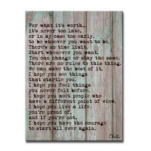 Courage Wrapped Canvas Print #9432