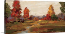 Load image into Gallery viewer, 30&quot; H x 60&quot; W x 1.5&quot; D Red; Brown; Green &#39;Fall Creek&#39; by Silvia Vassileva Painting Print AP726
