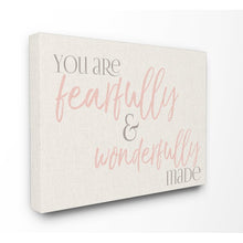 Load image into Gallery viewer, &#39;Fearfully Wonderfully Made Pink Typography&#39; Wall Art #1743HW
