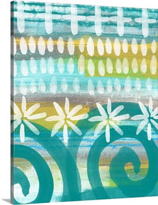 24" x 30" 'Fiesta II' by Linda Woods Painting Print on Canvas (3170RR)