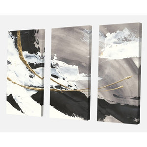 28" H x 36" W x 1" D Gray/Black/Ivory 'Glam Painted Arcs II' Painting Multi-Piece Image on Canvas (SB1528)
