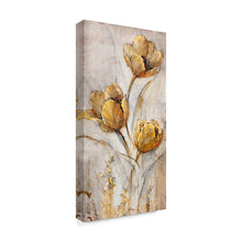 Load image into Gallery viewer, &#39;Golden Poppies on Taupe I&#39; Acrylic Painting Print on Wrapped Canvas 658AH
