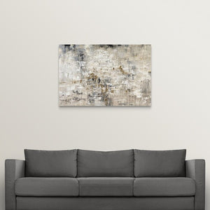 32" H x 48" W x 1.25" D Brown/Cream/Beige/Gray 'Golden Reflections' Painting on Canvas (SB447)