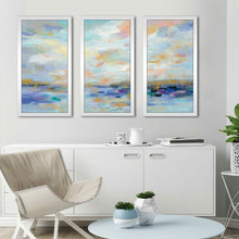 Load image into Gallery viewer, 25.5&quot; H x 40.5&quot; W x 1&quot; D Blue/Beige &#39;Golden Sunrise&#39; Multi-Piece Image Acrylic Painting Print (SB223)

