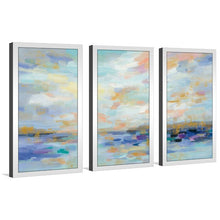 Load image into Gallery viewer, 25.5&quot; H x 40.5&quot; W x 1&quot; D Blue/Beige &#39;Golden Sunrise&#39; Multi-Piece Image Acrylic Painting Print (SB223)
