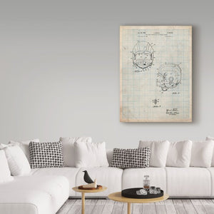 'Helmet 1' Drawing Print on Wrapped Canvas (SB123)