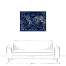 Load image into Gallery viewer, &#39;Hemispheres Blueprint&#39; Graphic Art Print on Wrapped Canvas #1473HW
