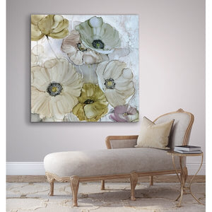 'Iridescent Poppies' Oil Painting Print on Canvas 32 x 32(2143RR)