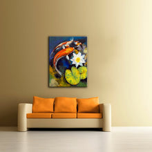 Load image into Gallery viewer, &#39;Koi Fish and Water Lily&#39; Painting Print on Wrapped Canvas *AS IS #1447HW
