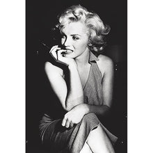 Load image into Gallery viewer, 24&quot; H x 16&quot; W x 1.5&quot; D Black; White &#39;Marilyn Monroe Sitting&#39; by Corbis Photographic Print on Wrapped Canvas MRM1139
