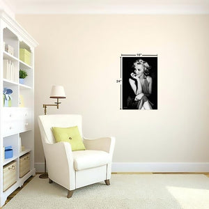 24" H x 16" W x 1.5" D Black; White 'Marilyn Monroe Sitting' by Corbis Photographic Print on Wrapped Canvas MRM1139