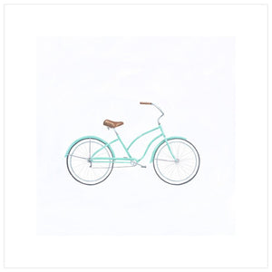 26" H x 26" W Blue/White 'Mint Cruiser' Acrylic Painting Print (SB1506)