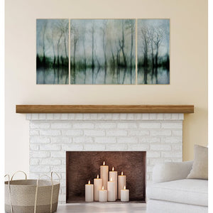 40" H x 80" W x 1.5" D Gray 'Mirrored Pond' Multi-Piece Image on Wrapped Canvas #927HW