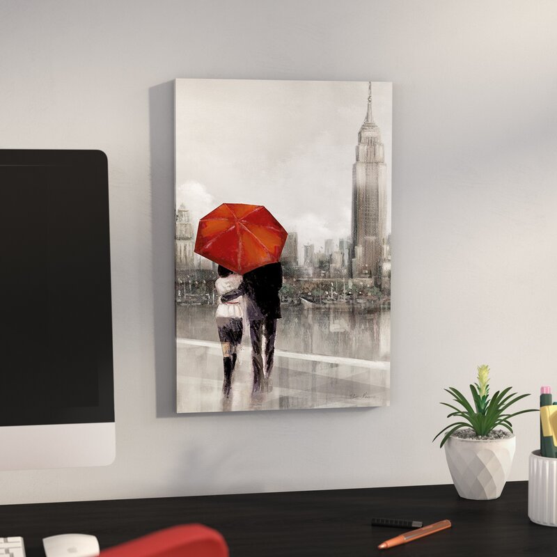 'Modern Couple In Ny' Painting Print on Canvas 1998CDR
