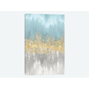 12" H x 8" W x 0.75" D Silver;White;Cream;Turquoise;Viking Blue 'Neutral Wave Lengths III' Graphic Art Print on Canvas (DC44)