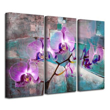 Load image into Gallery viewer, &#39;Painted Petals XIX&#39; - 3 Piece Wrapped Canvas Print Set 990CDR
