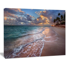 Load image into Gallery viewer, &#39;Palm Trees on Clear Sandy Beach&#39; Photographic Print on Wrapped Canvas 1085CDR

