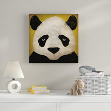 Load image into Gallery viewer, 24" H x 24" W x 2" D Black/Yellow 'Panda on Yellow' Canvas Art SB2078
