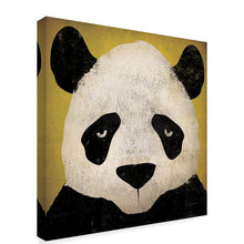 Load image into Gallery viewer, 24" H x 24" W x 2" D Black/Yellow 'Panda on Yellow' Canvas Art SB2078
