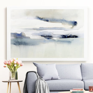 36" H x 48" W x 1.5" D Blue/Gray 'Passing Through II' - Painting Print on Canvas (SB234)