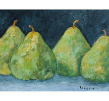 Load image into Gallery viewer, 30&quot; H x 40&quot; W x 1.5&quot; D Green/Blue &#39;Pears&#39; Painting Print on Wrapped Canvas (SB534)
