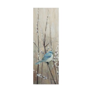 'Pretty Birds Neutral ' Acrylic Painting Print on Wrapped Canvas #4062