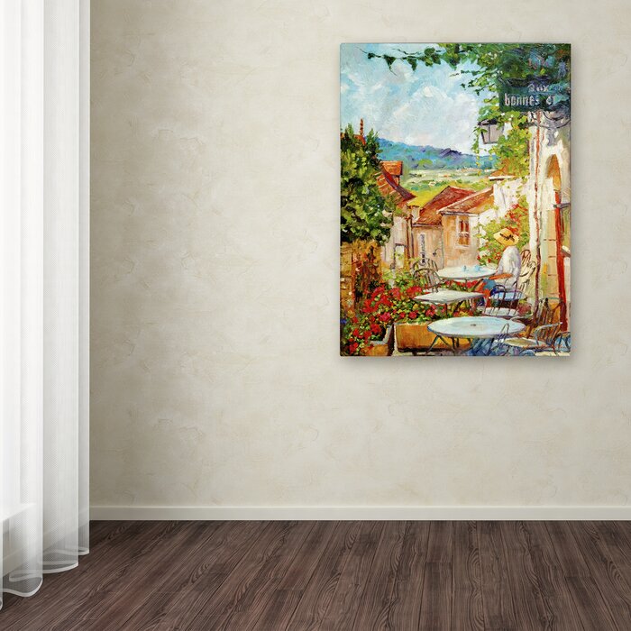 'Provence Cafe Morning' Painting Print on Wrapped Canvas (LW77)